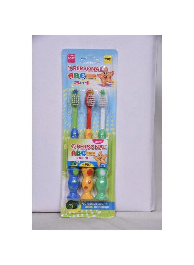 Abc Junior Soft Reaches All The Critical Areas Manual 3 In 1 Toothbrush For Baby 12 Pieces