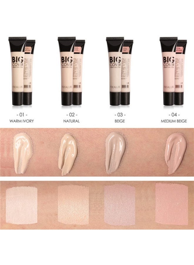 Big Cover Liquid Concealerfull Coverage & Oilcontrol Face Cream Concealerhigh Adherence Concealer Without Clumping And Crackinglong Lasting Facial Concealer Makeupmedium Beige