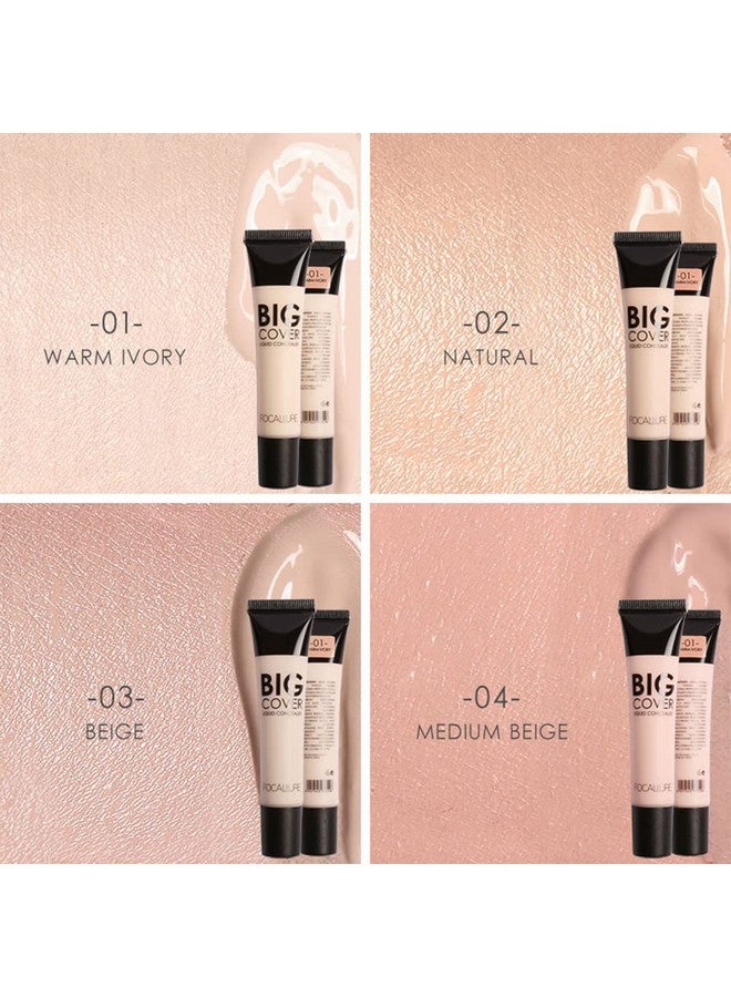 Big Cover Liquid Concealerfull Coverage & Oilcontrol Face Cream Concealerhigh Adherence Concealer Without Clumping And Crackinglong Lasting Facial Concealer Makeupmedium Beige