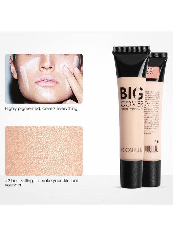 Big Cover Liquid Concealerfull Coverage & Oilcontrol Face Cream Concealerhigh Adherence Concealer Without Clumping And Crackinglong Lasting Facial Concealer Makeupmedium Beige