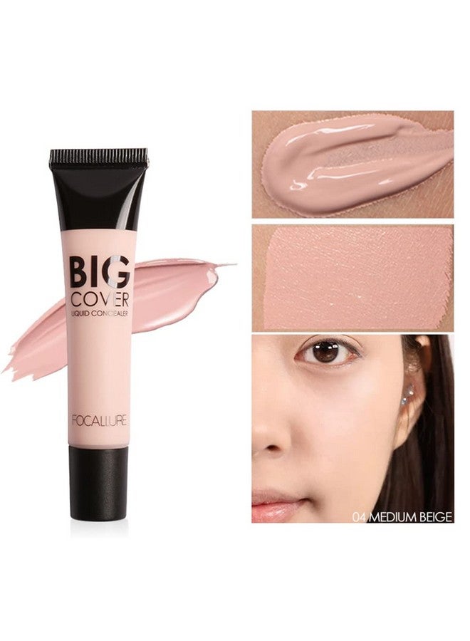 Big Cover Liquid Concealerfull Coverage & Oilcontrol Face Cream Concealerhigh Adherence Concealer Without Clumping And Crackinglong Lasting Facial Concealer Makeupmedium Beige