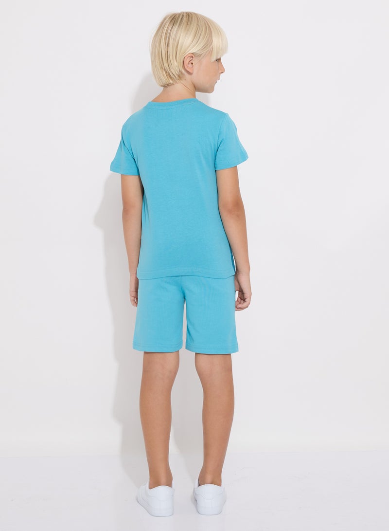 Boys' Summer Outfit Set: 2-Piece T-Shirts & Shorts - Blue (2-8 Years)