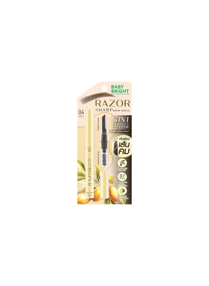 BABY BRIGHT Razor Sharp Brow Pencil 3in1 04 Choco Brown