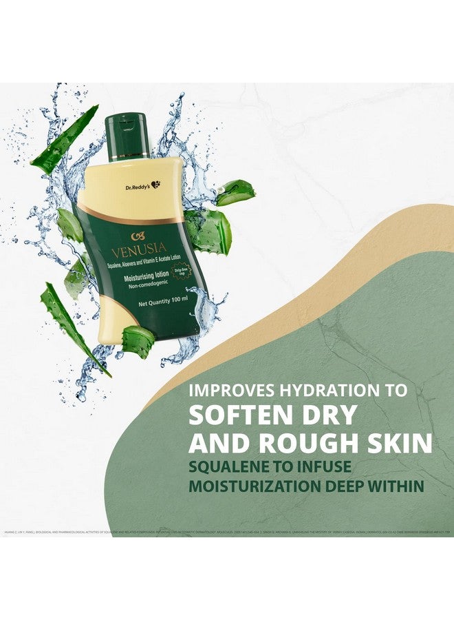 Dr Reddy'S I Moisturizing Lotion I Enriched With Vitamin E Aloe Vera & Squalene I Daily Face And Body Lotion I Soothing Itch Relief Nongreasy 100Ml