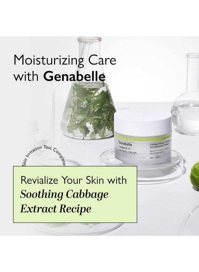 Cabbage 73 Calming Cream Lightweight Waterytype Moisturizer With Cica Sucralfate Hyaluronic Acid Helps Instantly Calm & Hydrate The Skin 1.69 Fl. Oz.