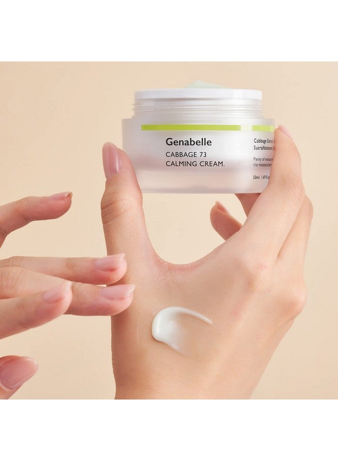 Cabbage 73 Calming Cream Lightweight Waterytype Moisturizer With Cica Sucralfate Hyaluronic Acid Helps Instantly Calm & Hydrate The Skin 1.69 Fl. Oz.