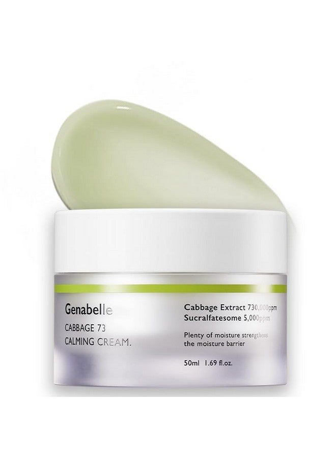 Cabbage 73 Calming Cream Lightweight Waterytype Moisturizer With Cica Sucralfate Hyaluronic Acid Helps Instantly Calm & Hydrate The Skin 1.69 Fl. Oz.
