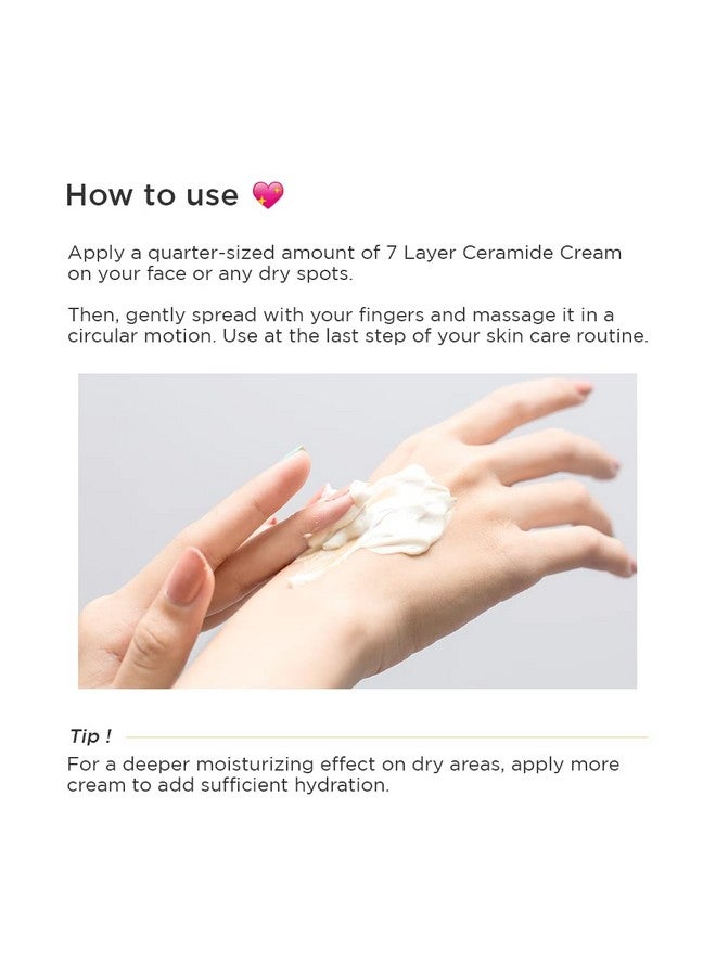 7 Layer Ceramide Cream Lasts For 48 Hours 2.4 Fl. Oz 70Ml Moisturizes Dry Skin Moisturizer For All Type Sensitive Skin Redness Boosting Calming Cream