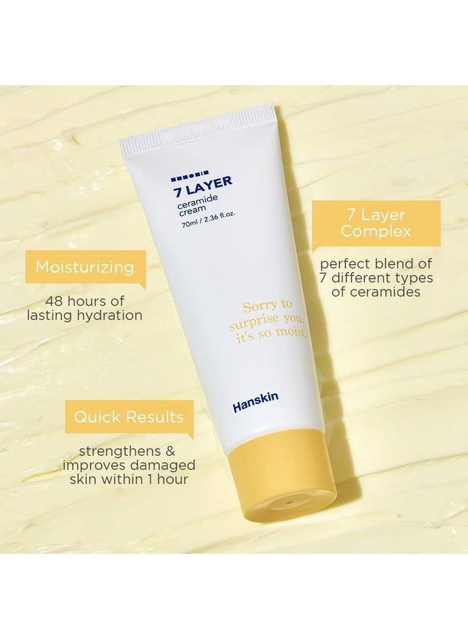 7 Layer Ceramide Cream Lasts For 48 Hours 2.4 Fl. Oz 70Ml Moisturizes Dry Skin Moisturizer For All Type Sensitive Skin Redness Boosting Calming Cream
