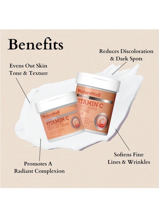 Naturewell Clinical 2.0 Vitamin C Brightening Moisture Cream For Face Body & Hands Firming & Hydrating Visibly Enhances Skin Tone Helps Improve Overall Texture Fast Absorbing Salon Size 16 Oz