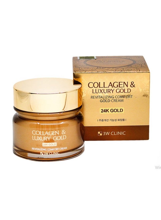 Collagen Luxury Gold Moisture Facial Cream 100Ml(3.38Fl.Oz.) Shea Butter 24K Gold Ingredients