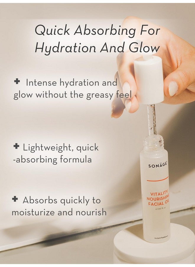 Vitality Nourishing Facial Oil | Hydrates And Locks In Moisture |Facial Oil Infused With 10 Botanicals Antioxidants And Omega Acids | Gentle For All Skin Types