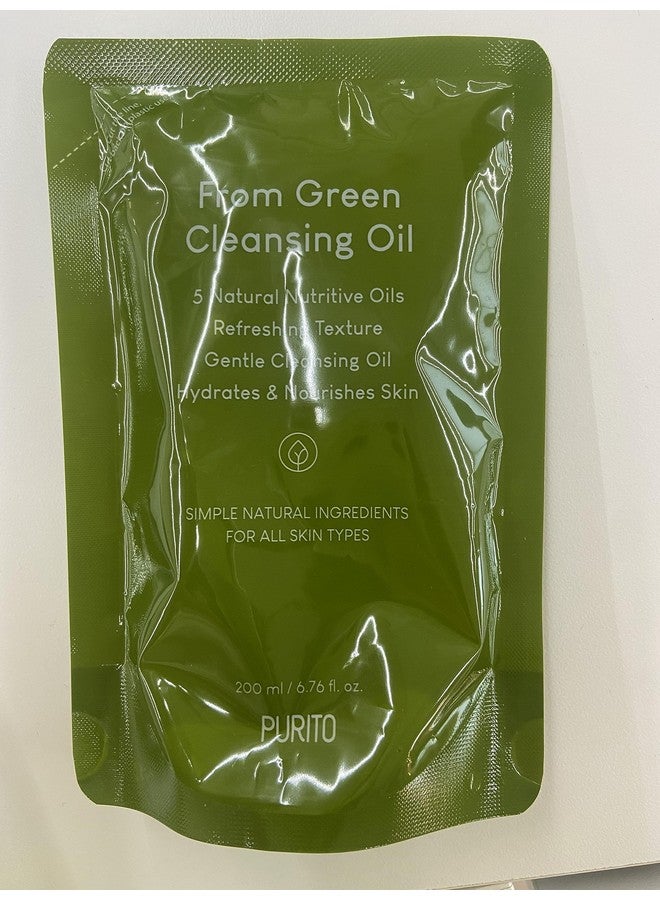 From Green Cleansing Oil Refill 6.76 Fl.Oz / 200Ml Gentle Facial Cleanser, Crueltyfree & Vegan, Naturederived Oils (Refill Set)