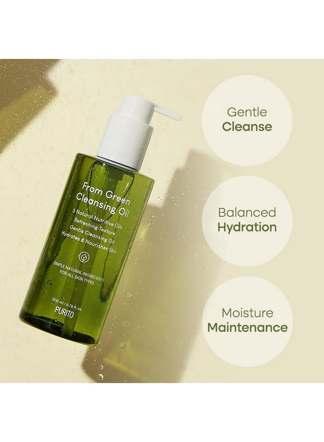 From Green Cleansing Oil Refill 6.76 Fl.Oz / 200Ml Gentle Facial Cleanser, Crueltyfree & Vegan, Naturederived Oils (Refill Set)