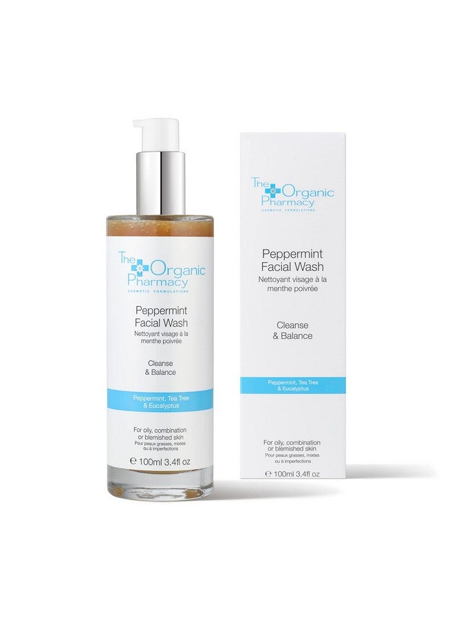 Peppermint Facial Wash For Cleansing And Balancing Oily Combination Or Blemished Skin 3.4 Ounce / 100 Ml