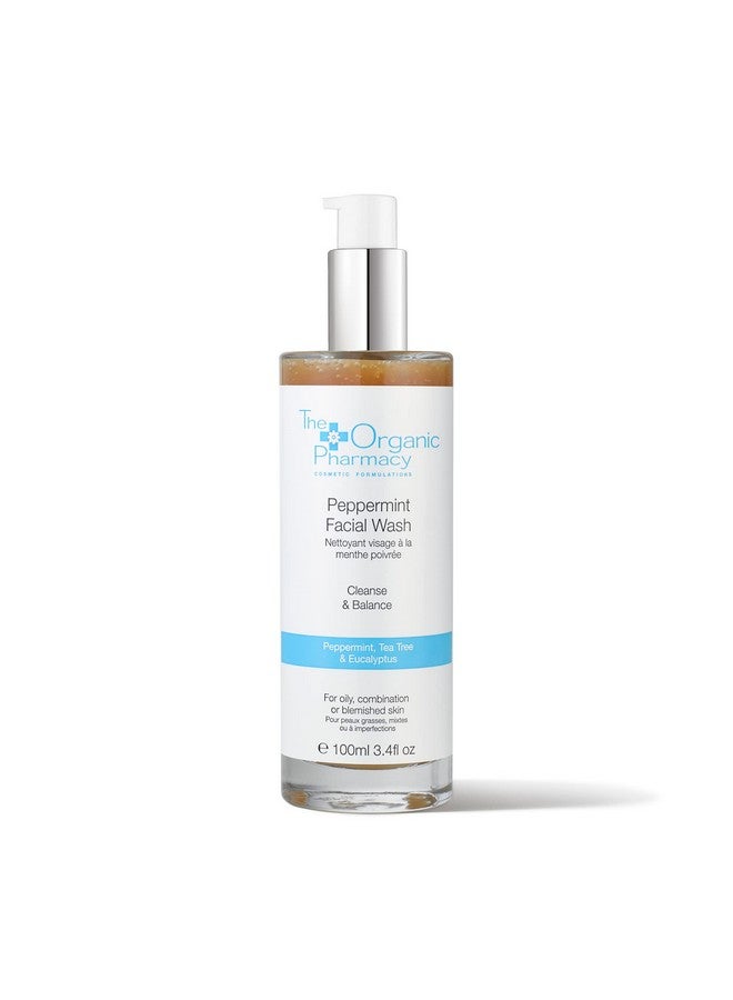 Peppermint Facial Wash For Cleansing And Balancing Oily Combination Or Blemished Skin 3.4 Ounce / 100 Ml