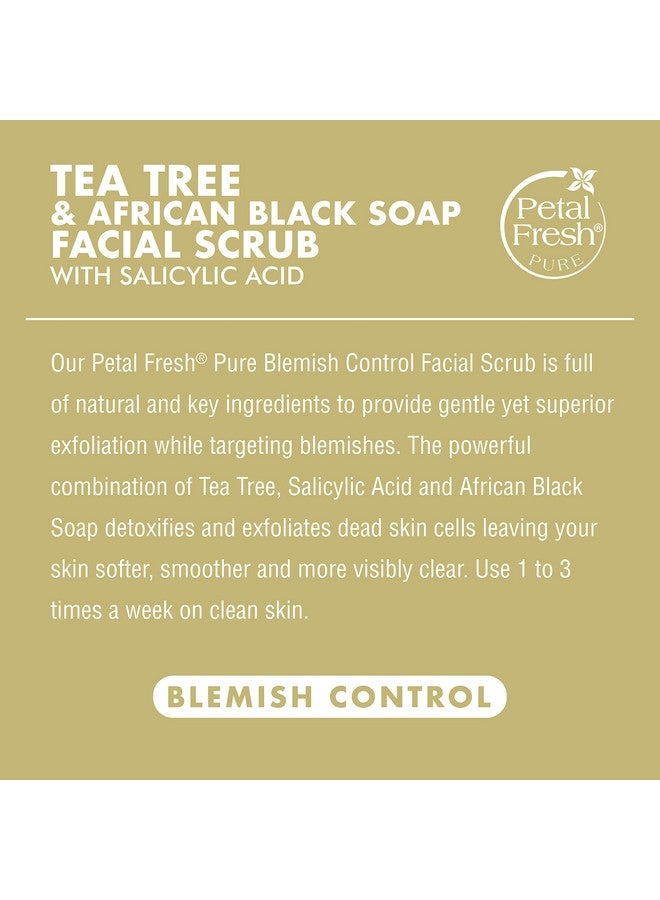 Tea Tree & African Black Soap Facial Scrub Pure Blemish Control Clean Skincare Natural Face Scrub Daily Skincare Vegan And Cruelty Free 7 Oz