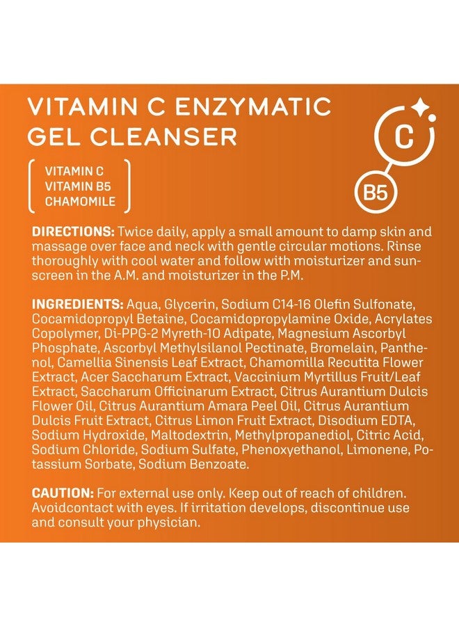 Skincare Vitamin C Enzymatic Gel Cleanser Natural Enzymes Gently Exfoliate And Clean Pores 8.0 Fl Oz