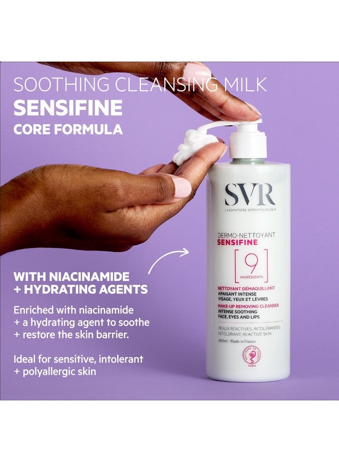 Sensifine Soothing Cleanser & Makeup Remover For Face Eyes And Lips Gentle Melting Gel Cream That Leaves The Skin Clean Soft & Comfortable Specifically Designed For Sensitive Skin 13.5 Fl.Oz.
