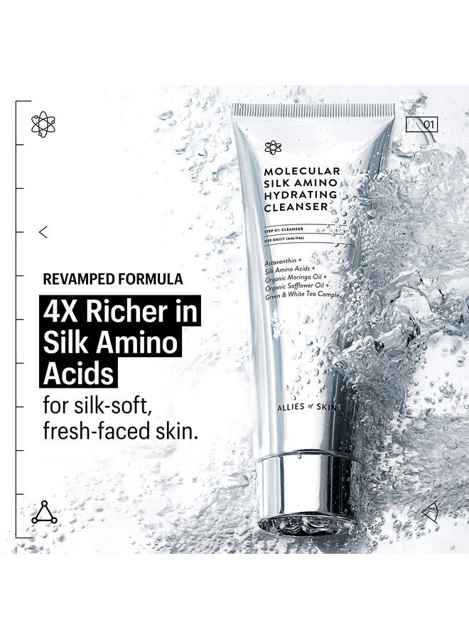 Molecular Silk Amino Hydrating Cleanser: Hyaluronic Acid Ceramides Safflower & Moringa Oils. Nourishes Conditions & Repairs 100 Ml/2.4 Oz