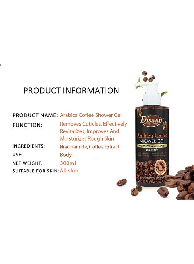 Arabica Coffee Shower Gel Skin Repair Cleansing Moisturizing Removes Cuticles 300Ml/10.14Fl.Oz