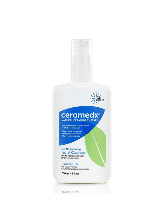 Gentle Foaming Facial Cleanser | Natural Ceramide Cleanser For Dry Sensitive Skin | Cruelty Free Vegan & Fragrance Free | 8 Fl Oz