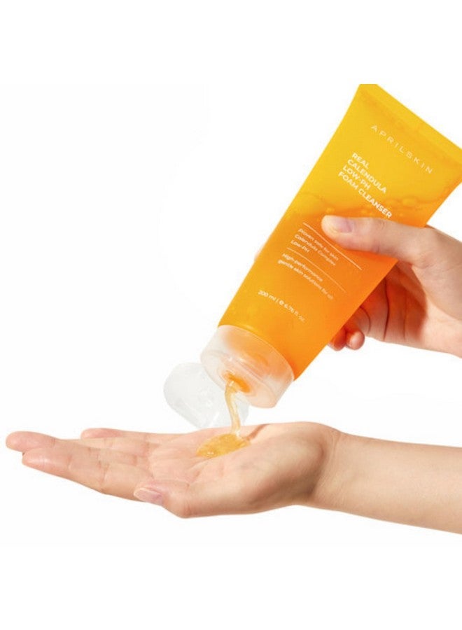 Calendula Low Ph Gel Cleanser | Vegan Cruelty Free | Dry Sensitive Acneprone Skin| Gentle Deep Cleans With Micro Micellar Bubbles | 6.76 Oz | No Sulfates And Artificial Fragrance