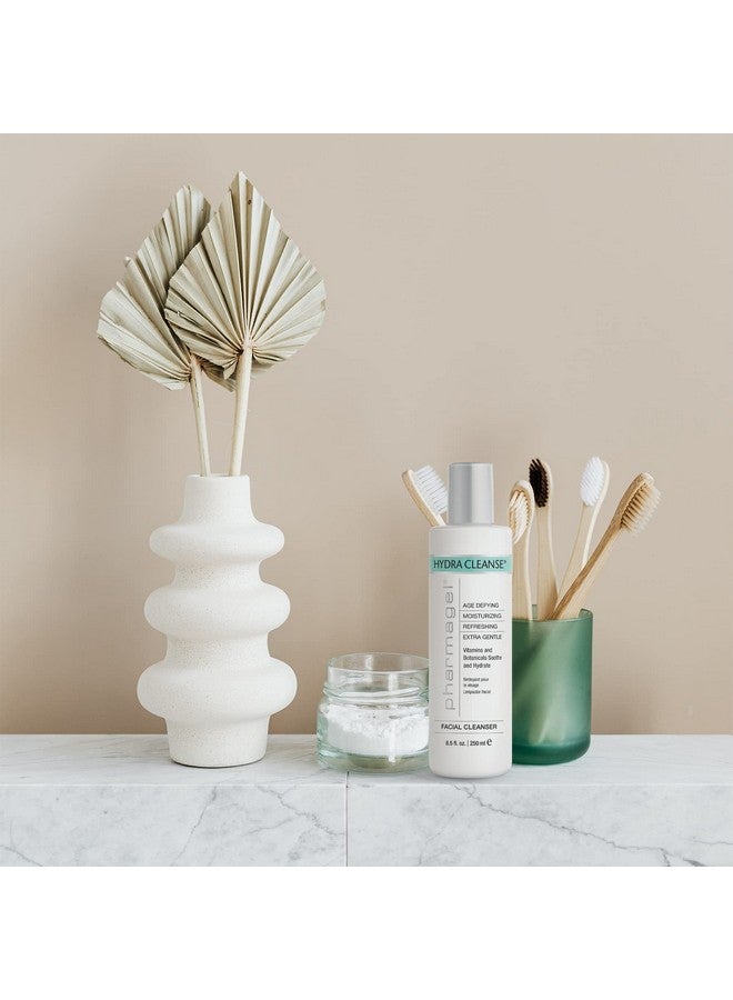 Hydra Cleanse Water Rinseable Facial Cleanser For All Skin Types | Natural Face Wash | Hydrating Age Defying And Revitalizing Face Cleanser | 8.5 Fl. Oz.