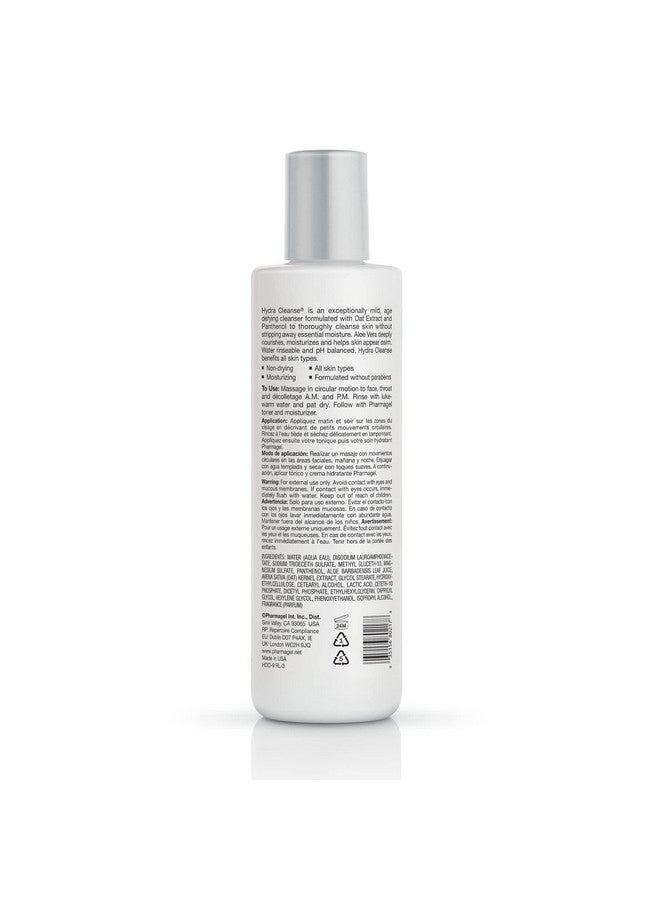 Hydra Cleanse Water Rinseable Facial Cleanser For All Skin Types | Natural Face Wash | Hydrating Age Defying And Revitalizing Face Cleanser | 8.5 Fl. Oz.