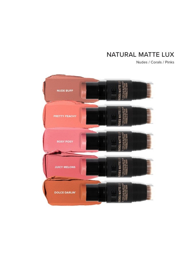 Nudies Matte Lux Cream Blush 3In1 All Over Face Colour For Cheeks Eyes And Lips W/Blending Blush (Rosy Posy)