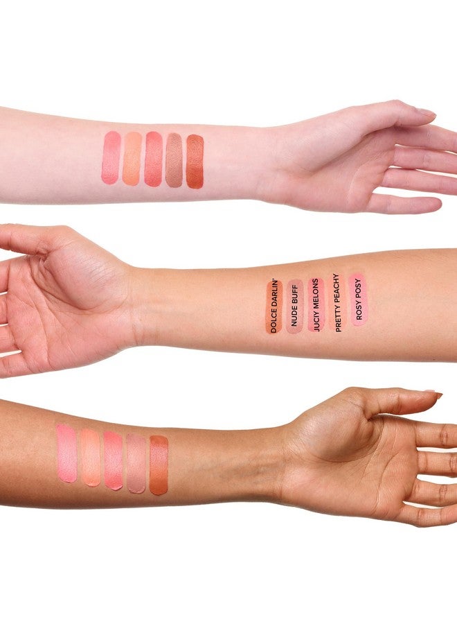 Nudies Matte Lux Cream Blush 3In1 All Over Face Colour For Cheeks Eyes And Lips W/Blending Blush (Rosy Posy)