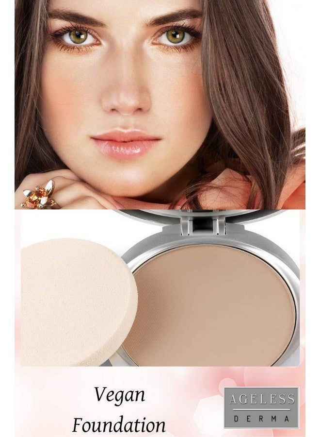 Natural Mineral Makeup Foundation A Healthy Full Coverage Vegan Pressed Powder. Made In Usa (Bare Beige)