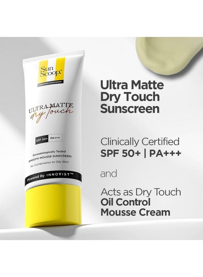 Ultra Matte Dry Touch Sunscreen Spf 50 Pa+++ |Matte Finish | Zinc Oxide & 0.1%Ww Salicylic Acid For Oily Acne Prone Skin | Broad Spectrum Non Comedogenic & No White Cast|For Women & Men45Gm