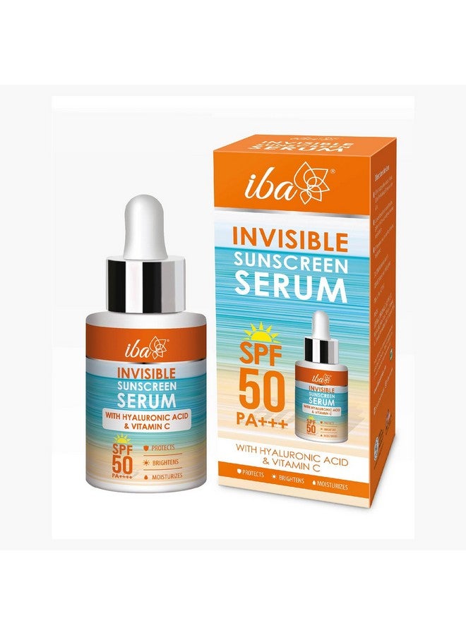 Invisible Sunscreen Serum Spf 50 Pa+++ With Hyaluronic Acid & Vitamin C 30Ml | Protects From Uva & Uvb Rays | Brightens & Moisturizes | Lightweight | No White Cast & Paraben | For All Skin Types