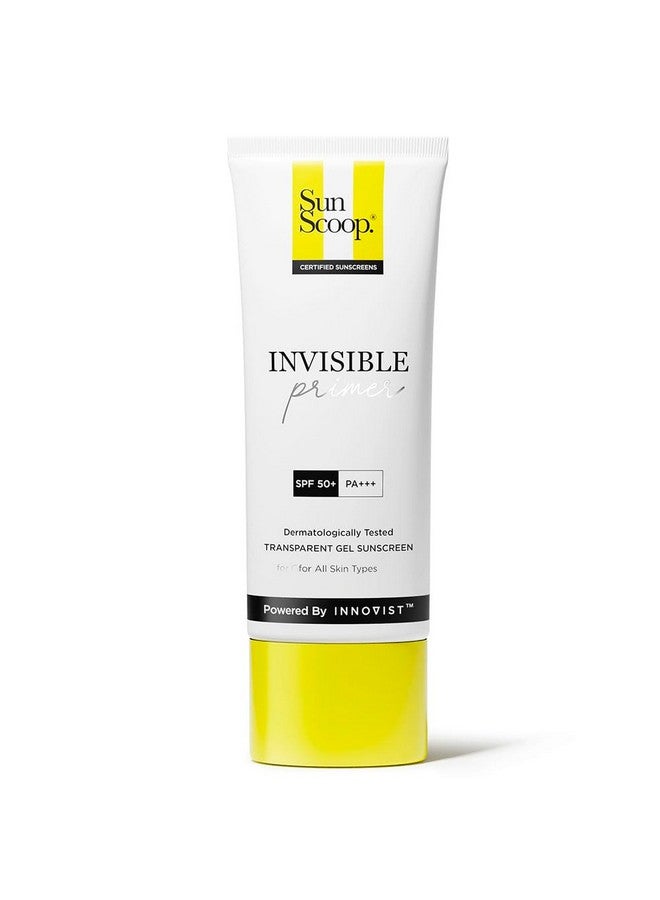 Invisible Primer Sunscreen Gel Spf 50 Pa+++ | For Dry & Oily Skin | Transparent Primerlike Finish | Rice Extract & Vitamin E To Minimise Pores | No White Cast | For Women & Men | 45G