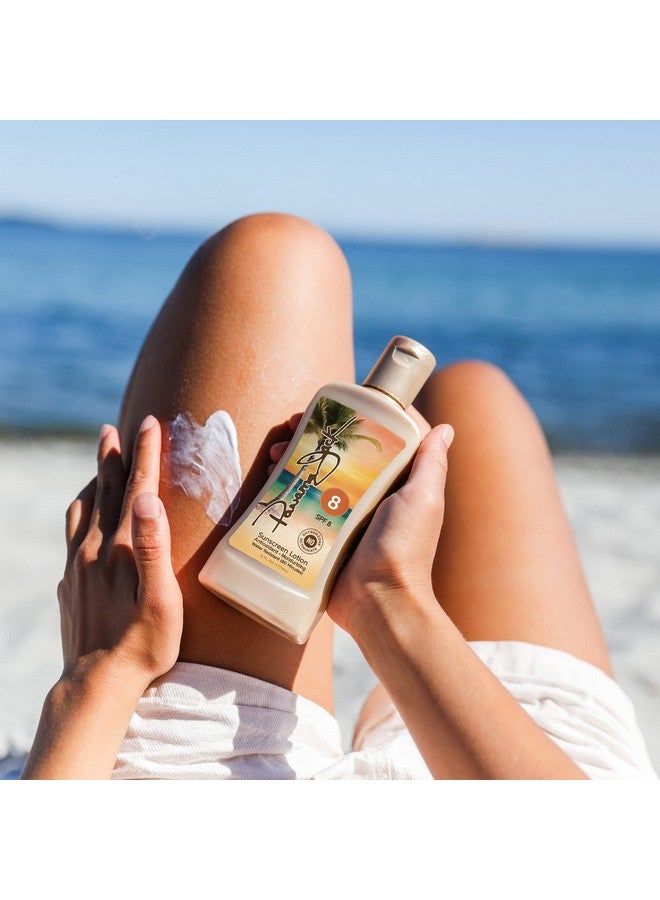 Sunscreen Tanning Lotion Spf 8, Paba, Paraben, Gluten & Cruelty Free, Antioxidant Moisturizing Formula, 6 Fl Oz (Pack Of 2)