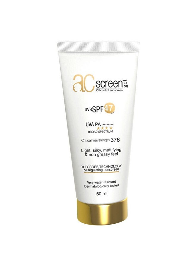 Acscreen Sunscreen For Oily And Acne Skin Pack Of 01 (Uvb Spf 47) Uva Pa +++