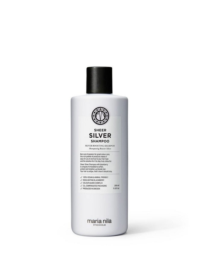 Sheer Silver Shampoo 11.8 Fl Oz Neutralizes Golden Shades Violet Pigments Gives Cool Tone 100% Vegan & Sulfateparaben Free