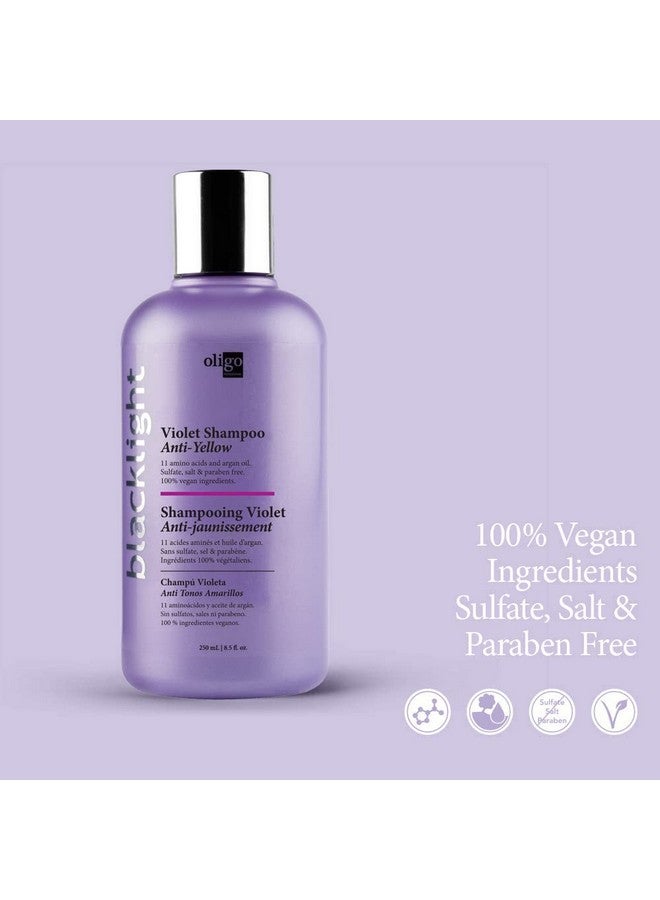 Blacklight Violet Shampoo Sulfatefree Purple Shampoo Eliminates Yellow Tones Refreshes Faded Highlights Argan Oil 11 Amino Acids And Moisturizing Formula 8.5Oz