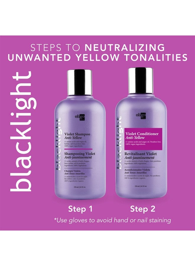 Blacklight Violet Shampoo Sulfatefree Purple Shampoo Eliminates Yellow Tones Refreshes Faded Highlights Argan Oil 11 Amino Acids And Moisturizing Formula 8.5Oz