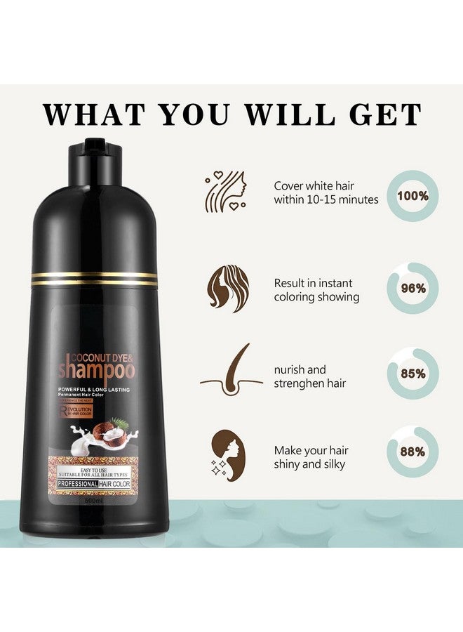 Instant Black Hair Shampoo For Gray Hair Herbal Hair Dye Shampoo 3 In 1 For Women & Men16.90 Fl Oz Black Hair Dye Easy To Use & Long Lasting Black Shampoo (Black)