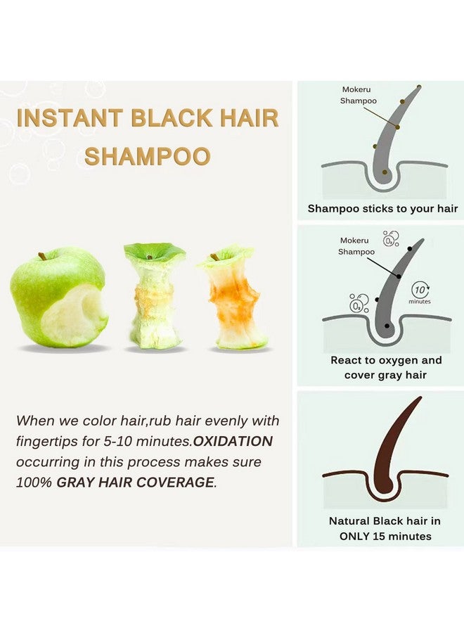 Instant Black Hair Shampoo For Gray Hair Herbal Hair Dye Shampoo 3 In 1 For Women & Men16.90 Fl Oz Black Hair Dye Easy To Use & Long Lasting Black Shampoo (Black)