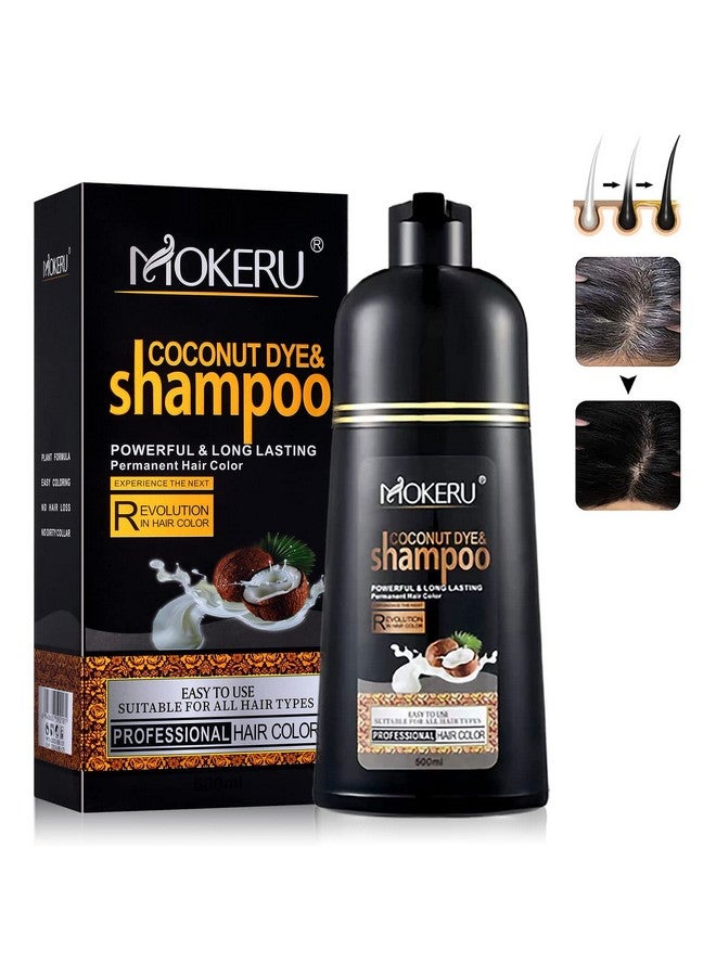 Instant Black Hair Shampoo For Gray Hair Herbal Hair Dye Shampoo 3 In 1 For Women & Men16.90 Fl Oz Black Hair Dye Easy To Use & Long Lasting Black Shampoo (Black)