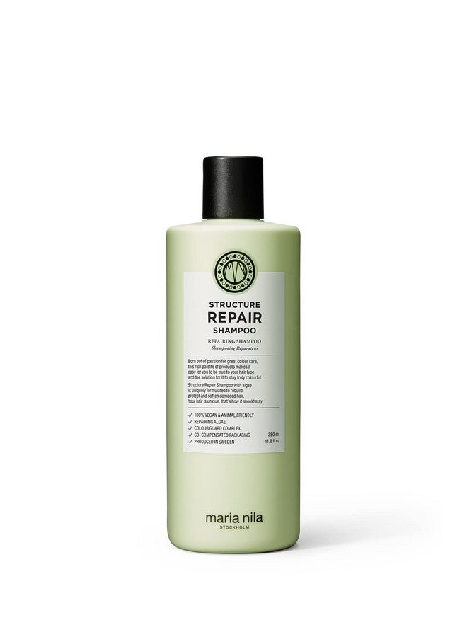 Structure Repair Shampoo 11.8 Fl Oz For Damaged & Chemically Treated Hair Algae Extract Rebuilds & Moisturizes 100% Vegan & Sulfateparaben Free