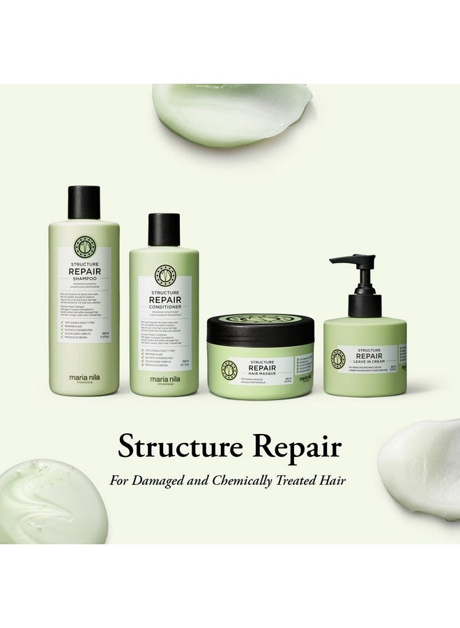 Structure Repair Shampoo 11.8 Fl Oz For Damaged & Chemically Treated Hair Algae Extract Rebuilds & Moisturizes 100% Vegan & Sulfateparaben Free