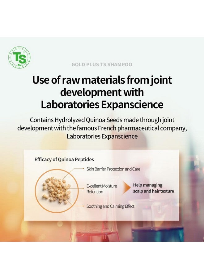 Gold Plus Ts Shampoo 16.9 Fl Oz Korean Shampoo Antithinning Biotin Shampoo Promotes Volume Strengthen Existing Hair For Damaged Dry Thin Hair Free From Silicone Paraben