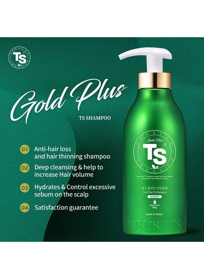 Gold Plus Ts Shampoo 16.9 Fl Oz Korean Shampoo Antithinning Biotin Shampoo Promotes Volume Strengthen Existing Hair For Damaged Dry Thin Hair Free From Silicone Paraben