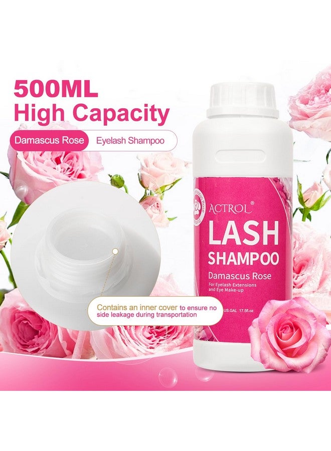 Lash Extension Cleanser Rose 500Ml Eyelash Shampoo Lash Wash Shampoo Lash Cleanser Foam With Salon And Home Care