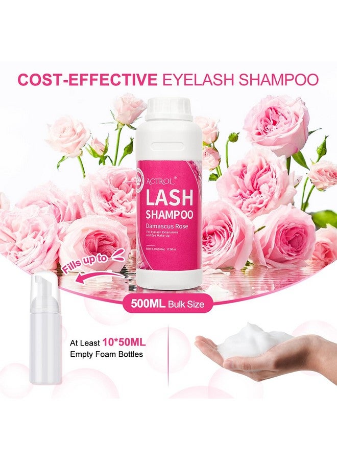 Lash Extension Cleanser Rose 500Ml Eyelash Shampoo Lash Wash Shampoo Lash Cleanser Foam With Salon And Home Care