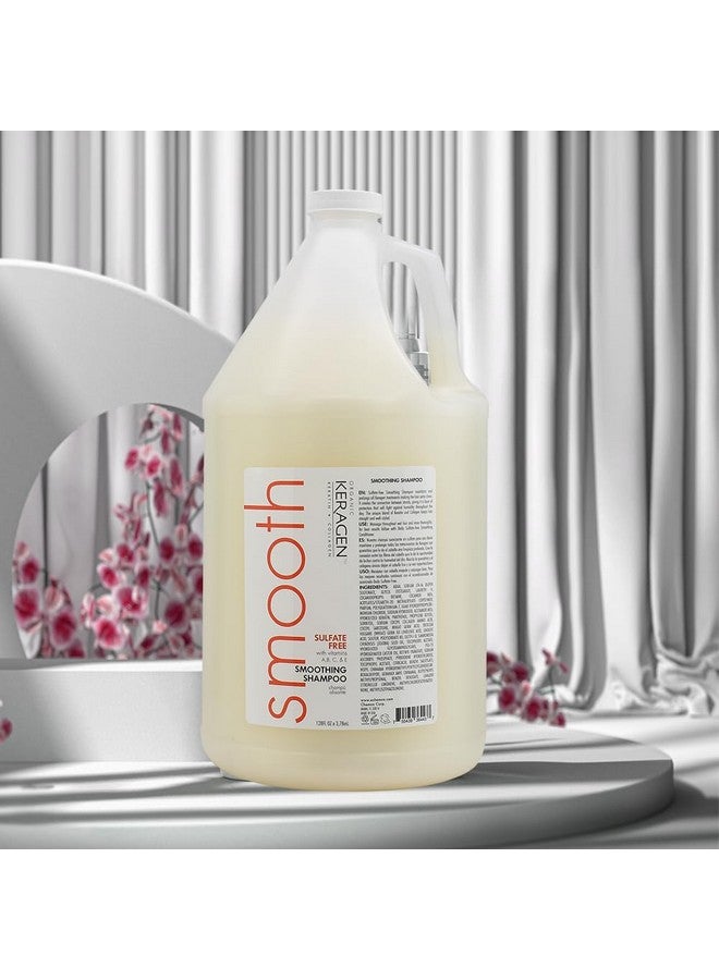 Smoothing Shampoo With Keratin And Collagen For All Hair Types, Sulfate Free, 128 Oz Moisturizes, Strengthens, Protects Color And Repair Panthenol, Vitamins, And Jojoba Oil
